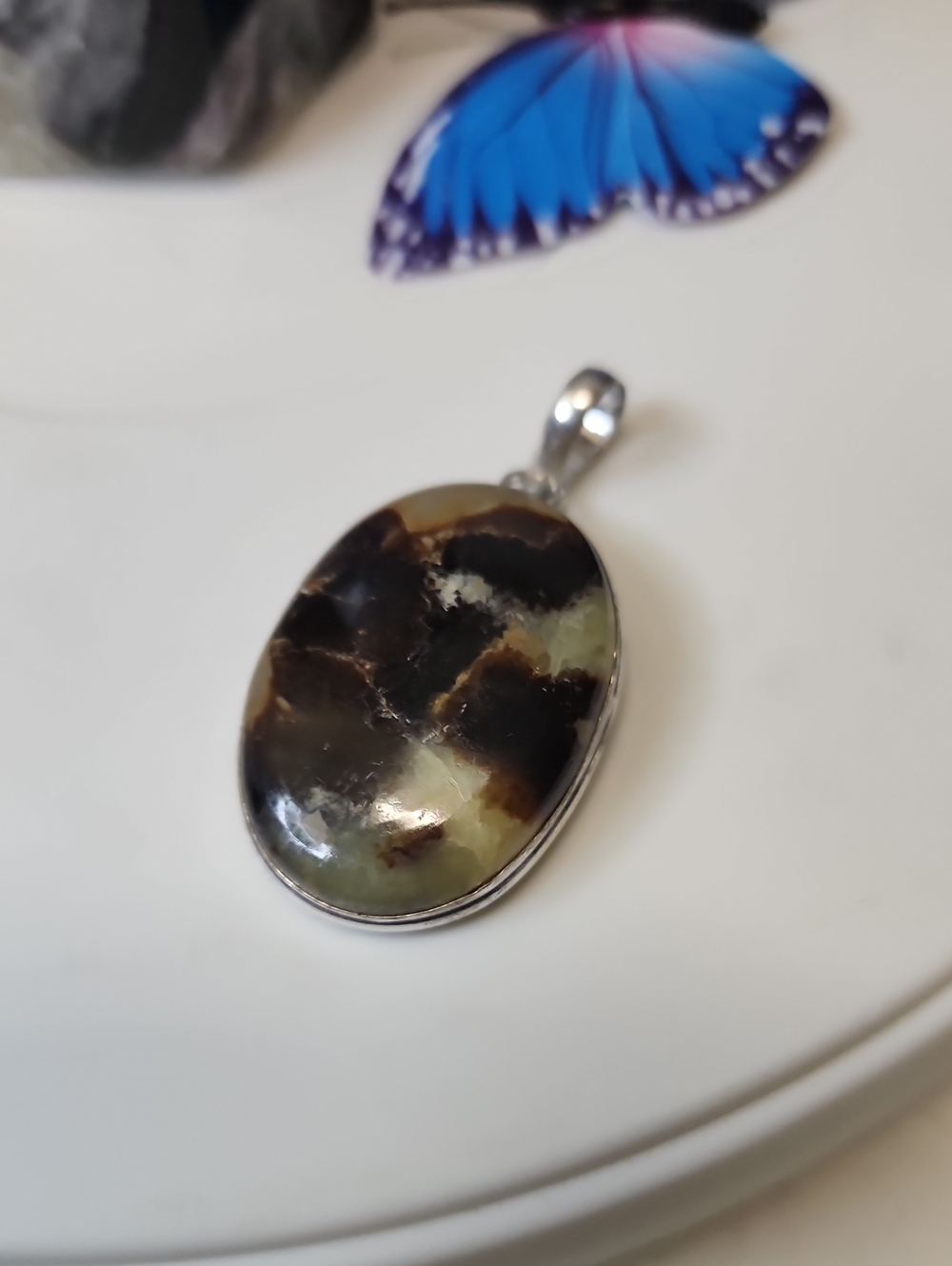 Oval Septarian Stone Pendant
